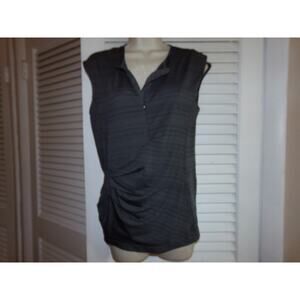 Athleta 1/2 zip ruched side yoga/running top Back key pocket‎ L